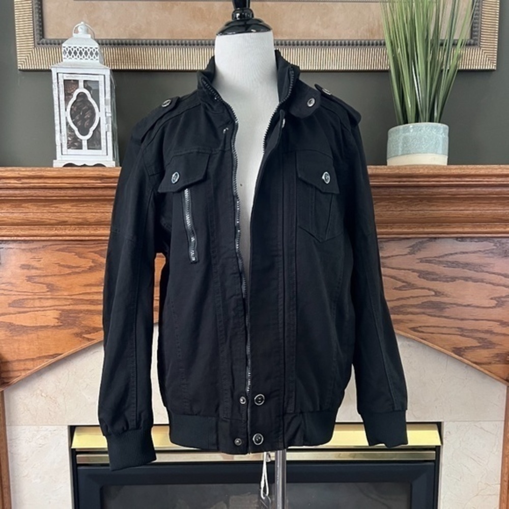 NEW L & C Women's Black‎ Zip Up Bomber Jacket Sz. S NWT